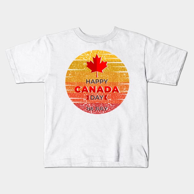 Happy canada day Kids T-Shirt by Dieowl